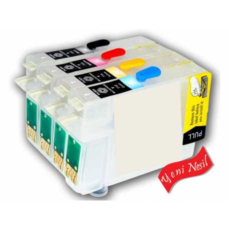 EPSON T0891-T0892-T0893-T0894 MUADİL KOLAY DOLAN KARTUŞ (OTO RESET ÇİPLİ 4 KARTUŞ)