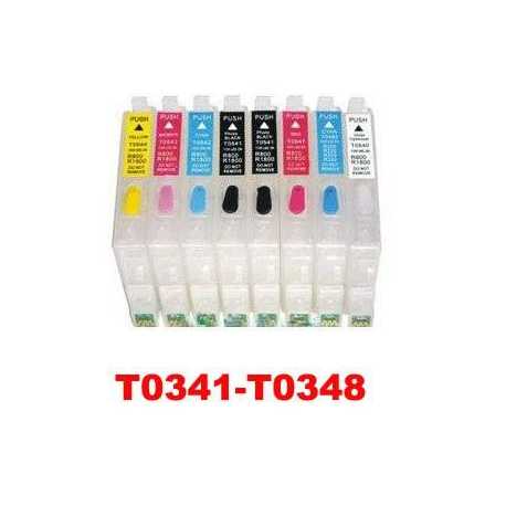 EPSON T0341-T0348 MUADİL KOLAY DOLAN KARTUŞ (OTO RESET ÇİPLİ 8 BİTMEYEN KARTUŞ)