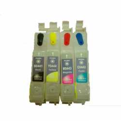 EPSON T0441-T0442-T0443-T0444 MUADİL KOLAY DOLAN KARTUŞ (OTO RESET ÇİPLİ 4 KARTUŞ)