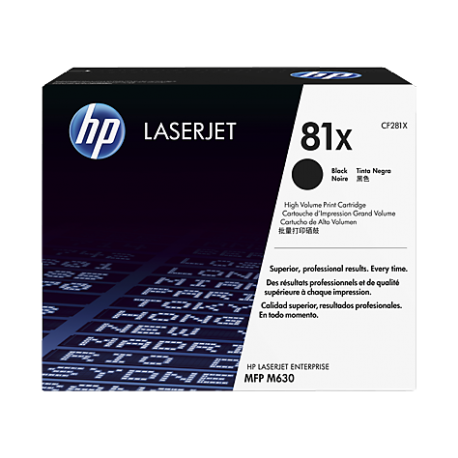 HP 81X Yüksek Kapasiteli Siyah Orijinal LaserJet Toner Kartuşu (CF281X)