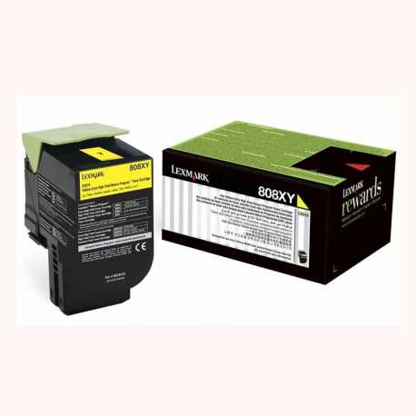 Lexmark CX510 - 80C8XY0 Y Sarı Orijinal Extra Yüksek Kapasiteli Laser Toner Kartuşu