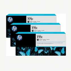 HP 771C 3'lü Paket - B6Y31A 775 ml Mat Siyah DesignJet Orijinal Mürekkep Kartuşu
