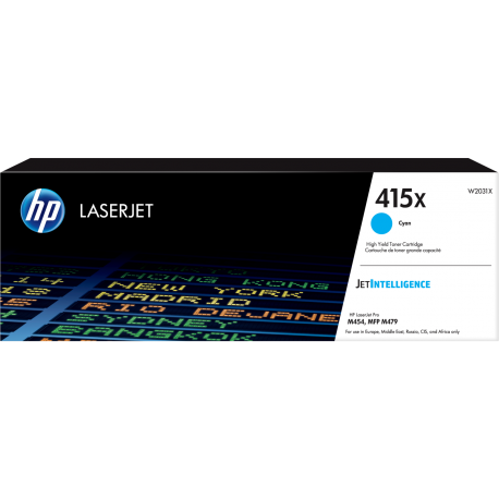 HP 415X - W2031X Yüksek Kapasiteli Mavi / Cyan / Camgöbeği Orijinal LaserJet Toner 415 X