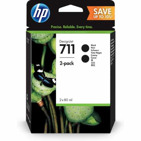 HP 711- P2V31A Orijinal Siyah Mürekkep Kartuşu 2'li Paket 80 ML